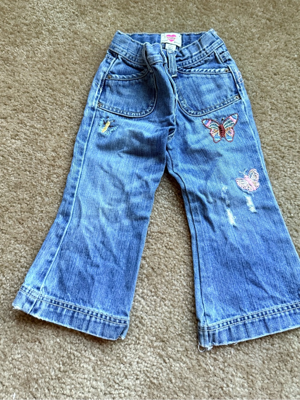 VTG Y2K Gap wide leg Jeans with Butterfly Embroidery - Sz 2